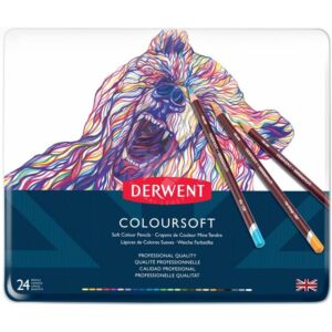 Kép 5/5 - Derwent - Coloursoft színes ceruza készlet fémdobozban, 24 szín