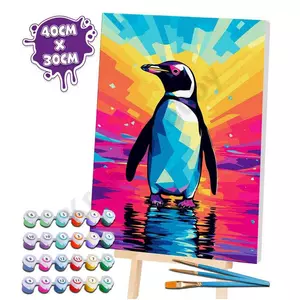Kép 1/6 - Számozott kifestő 40x30 cm, Pingvin