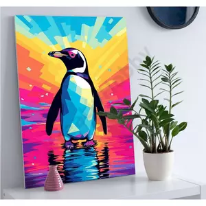 Kép 3/6 - Számozott kifestő 40x30 cm, Pingvin