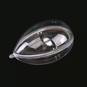 Kép 1/5 - Átlátszó műanyag tojás 12 cm