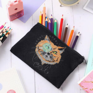 Kép 2/2 - Vászon tolltartó 20x9cm, FEKETE