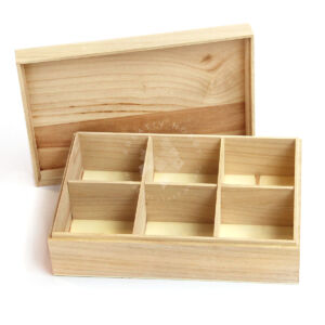 Kép 1/2 - fadoboz hatrekeszes teafiltertartó