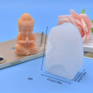 Kép 2/3 - Imádkozó Buddha szilikon öntőforma, modellező anyagokhoz