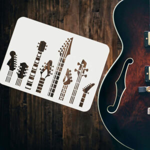 Kép 3/5 - Stencil 21x29,7cm, gitár mintás