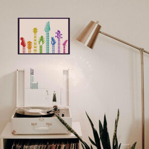 Kép 4/5 - Stencil 21x29,7cm, gitár mintás