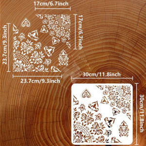 Kép 2/5 - Stencil 30x30cm, sarokdísz mintázatú