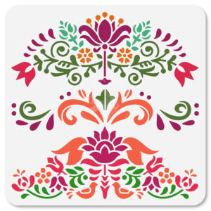 Kép 1/4 - Stencil 30x30cm, népi mintás
