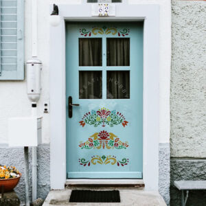 Kép 4/4 - Stencil 30x30cm, népi mintás