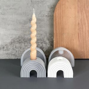 Kép 1/3 - Félköríves gyertyatartó szilikon öntőforma 7,4cm