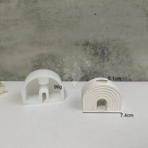 Kép 2/3 - Félköríves gyertyatartó szilikon öntőforma, modellező anyagokhoz