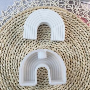 Kép 3/3 - Félköríves gyertyatartó szilikon öntőforma, modellező anyagokhoz