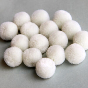 Kép 2/2 - pompon, fehér 15mm