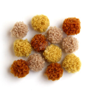 Kép 1/2 - Pompon bolyhos 15mm, 12db/cs BARNA ÁRNYALATOK