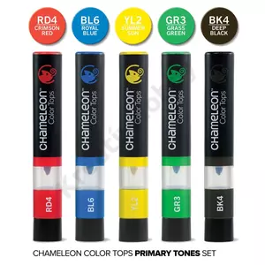 Kép 2/2 - Chameleon Color Tops színkeverő kupak, 5 db – alapszínek