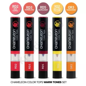 Kép 2/3 - Chameleon Color Tops színkeverő kupak, 5 db – meleg árnyalatok