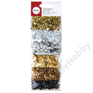 Kép 1/3 - flitter arany ezüst fekete 6x7g