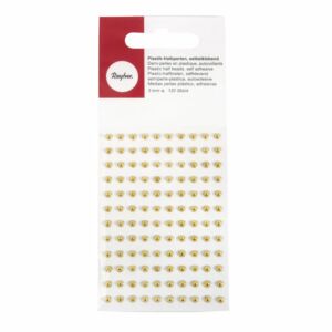 Kép 1/4 - Műanyag öntapadós félgyöngy 3mm, 120 db ARANY