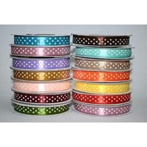 Kép 1/2 - Pöttyös szaténszalag 9,5mm, pink