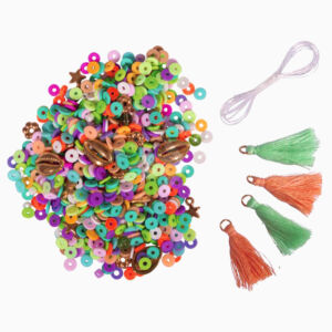 Kép 1/8 - Heishi gyöngy, ékszerkészítő készlet SZIVÁRVÁNY MIX