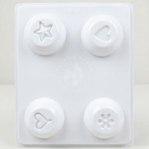 Kép 1/4 - Műanyag szappanöntő forma - szívek, virág, csillag 4db