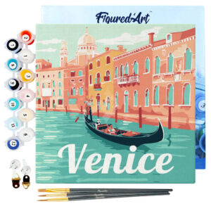 Kép 1/8 - Figured'Art Számozott kifestő 20x20cm, Velence