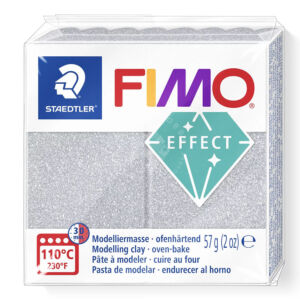 Kép 1/4 - FIMO Effect süthető gyurma, csillámos ezüst