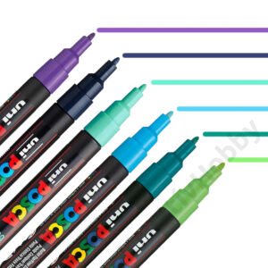 Kép 2/3 - POSCA festékfilctoll készlet 6db Hideg színek