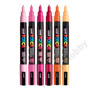 Kép 1/3 - UNI POSCA filctollkészlet 3M Meleg színek