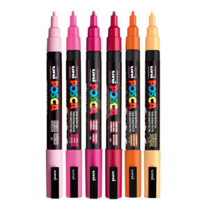 Kép 1/3 - UNI POSCA filctollkészlet 3M Meleg színek