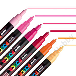Kép 2/3 - POSCA festékfilctoll készlet 6db Meleg színek