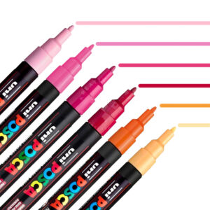 Kép 2/3 - POSCA festékfilctoll készlet 6db Meleg színek