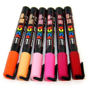 Kép 3/3 - POSCA festékfilctoll készlet 6db Meleg színek