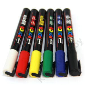 Kép 3/3 - POSCA festékfilctoll készlet 6db Alapszínek
