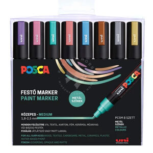 Kép 1/2 - UNI POSCA filctoll készlet PC-5M Metál színek