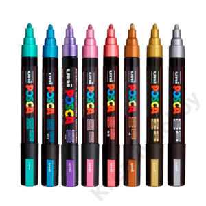 Kép 2/2 - UNI POSCA filctoll készlet PC-5M Metál színek