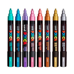 Kép 2/2 - UNI POSCA filctoll készlet PC-5M Metál színek