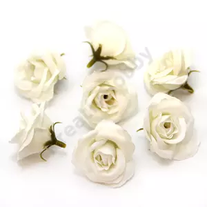 Kép 2/3 - rózsafej kicsi textil művirág fehér