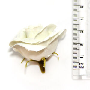 Kép 3/3 - rózsafej kicsi textil művirág fehér