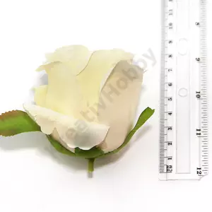 Kép 3/3 - rózsafej nagy textil művirág krém