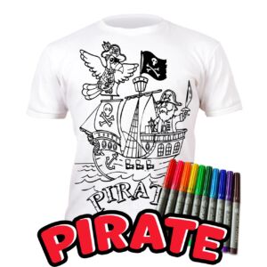 Kép 1/3 - Újraszínezhető póló - Kalóz, 5-6 éves korosztály