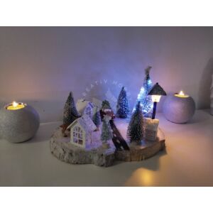 Kép 4/4 - Karácsonyi dekor szett műanyag 24x7,5x26,5cm zöld