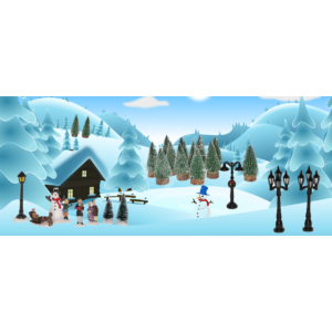 Kép 3/4 - Karácsonyi dekor szett műanyag 24x7,5x26,5cm zöld