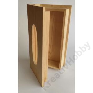 Kép 2/2 - Papírzsebkendő tartó, fekvő, könyv alakú, peremes 26 x 13 x 8 cm