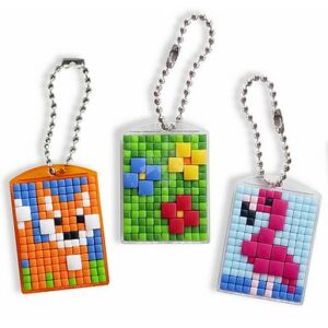 Kép 2/5 - Pixel kulcstartó alaplap - átlátszó TÜRKIZ 2,8x4 cm