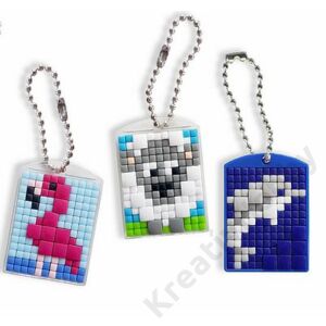 Kép 2/2 - Pixel kulcstartó alaplap - átlátszó KÉK 2,8x4 cm