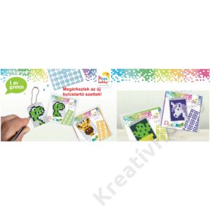 Kép 5/5 - Pixel kulcstartó alaplap - átlátszó TÜRKIZ 2,8x4 cm