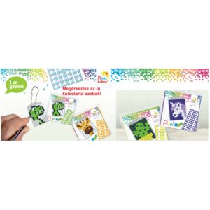 Kép 5/5 - Pixel kulcstartó alaplap - átlátszó TÜRKIZ 2,8x4 cm