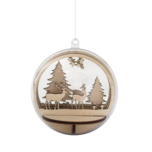 Kép 2/4 - Natúr gömb dísz, SZARVASOK ÉS FENYŐFÁK