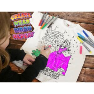 Kép 6/7 - Újraszínezhető póló - Hercegnő, 3-4 éves korosztály