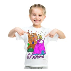 Kép 2/7 - Újraszínezhető póló - Hercegnő, 3-4 éves korosztály